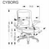 CYBORG o.kėdė juoda