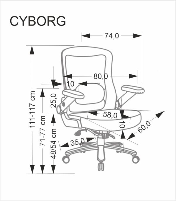CYBORG o.kėdė juoda