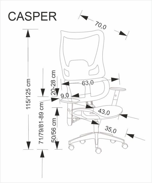 CASPER o.kėdė juoda