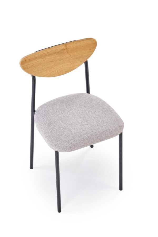 DICKY rinkinys, stalas + 4 kėdės spalva: natūrali / juoda / pilka