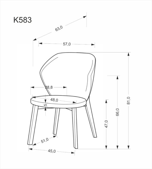 K583 kėdė, riešutas / ruda / smėlio