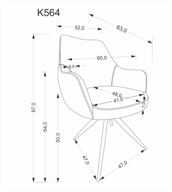 K564 kėdė, pilka
