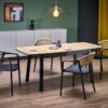 BARRIL išskleidžiamas stalas, spalva: artisan ąžuolas / juoda