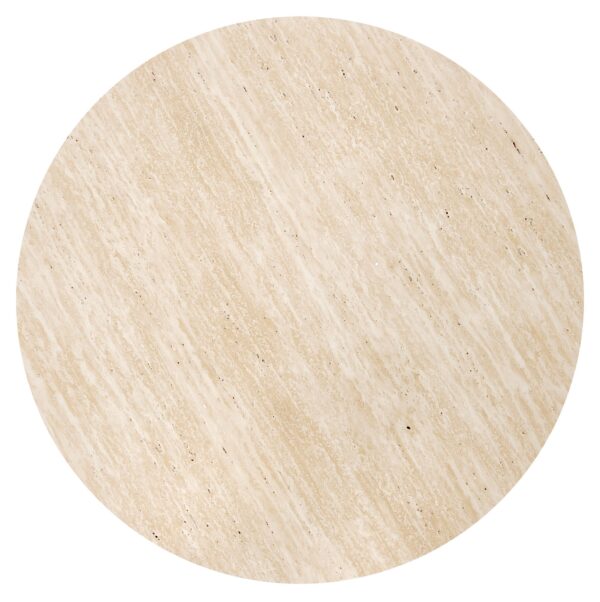 NUGAT žurnalinis staliukas su pouffes, stalas: travertinas, pufas: l.pilka