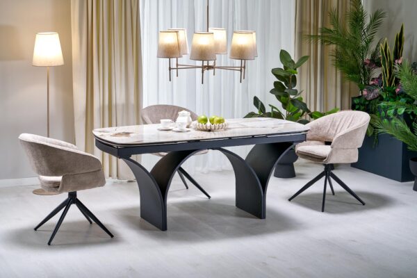 5905248140530_1 ALTER oval stalas, smėlio marmuras / juoda