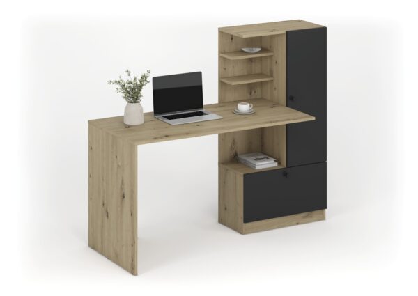 5905248143296_1 HOBAS rašomasis stalas, artisan ąžuolas / juoda