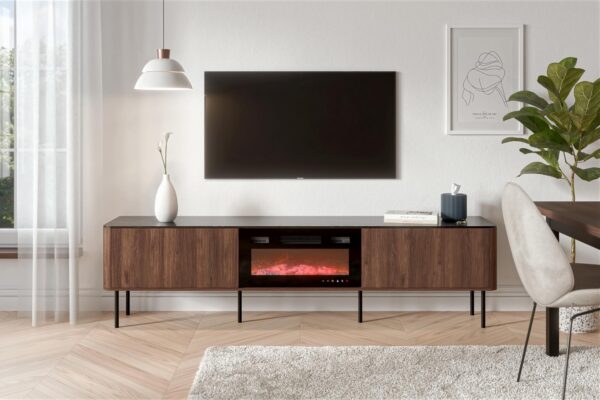 SOLANO RTV-2 RTV standchest warmia riešutas / juodas marmuras