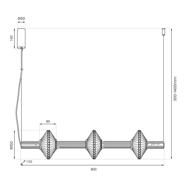 ml2799t Pakabinamas šviestuvas Padre auksinis 18W LED