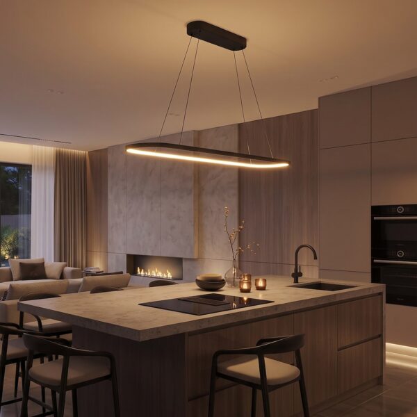 Pakabinamas šviestuvas Saturno 30W LED CCT juodas