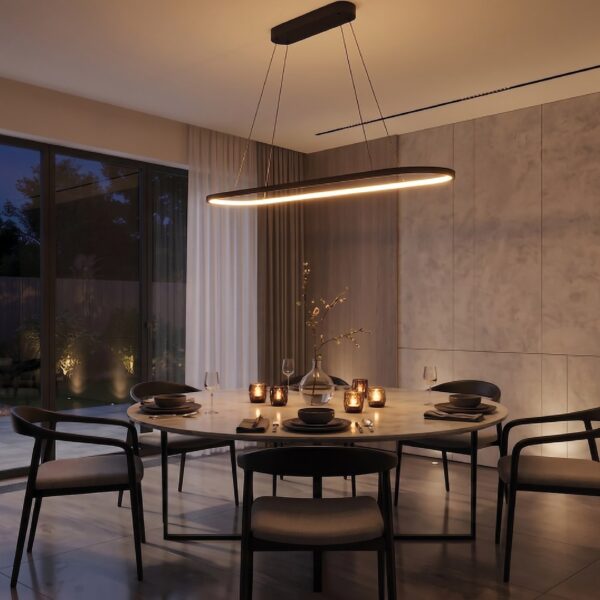 Pakabinamas šviestuvas Saturno 30W LED CCT juodas