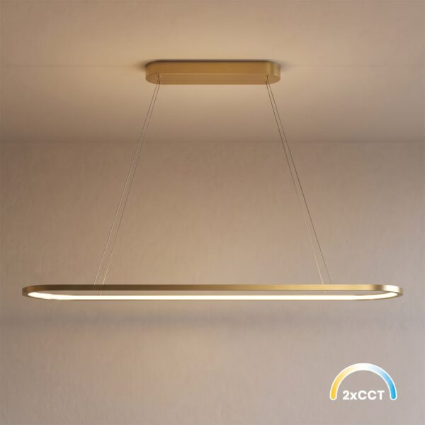 Pakabinamas šviestuvas Saturno 30W LED CCT auksinis