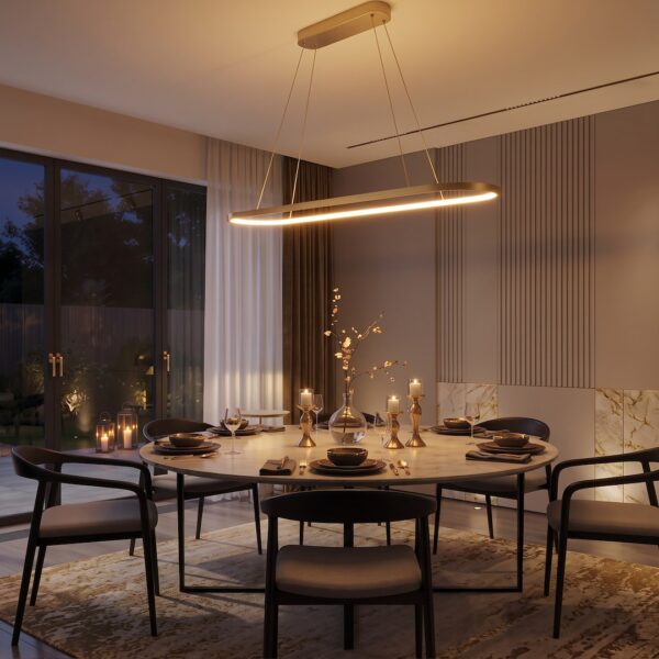 Pakabinamas šviestuvas Saturno 30W LED CCT auksinis