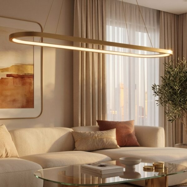 Pakabinamas šviestuvas Saturno 30W LED CCT auksinis